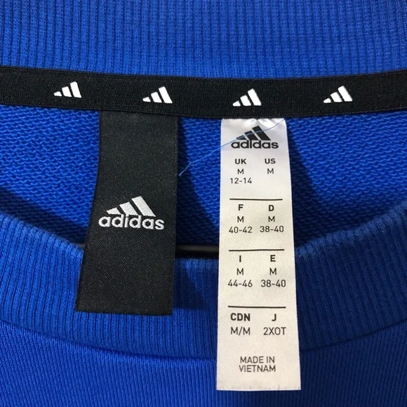 Adidas Oversized Crop sweater cinch waist Blue M - Picture 12 of 14